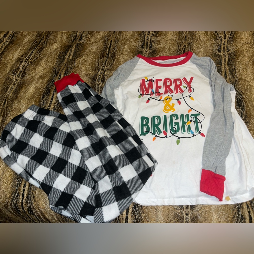 Merry & Bright Kids Pajamas - Red, Gray, Black, White